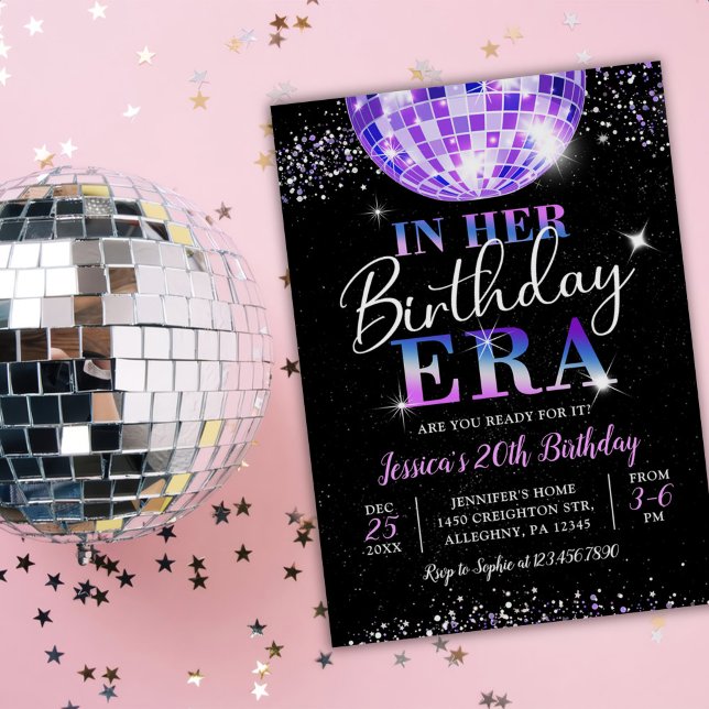 In My Birthday Era Purple Disco Birthday Invitation (Creator Uploaded)