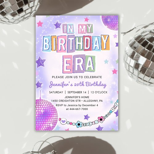 In My Birthday Era Purple Disco Birthday Invitation
