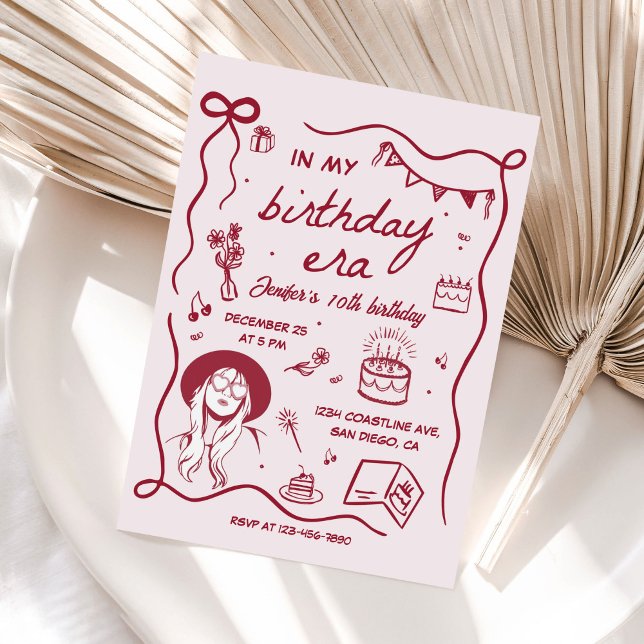 In my birthday Era Retro Birthday Invitation (Creator Uploaded)