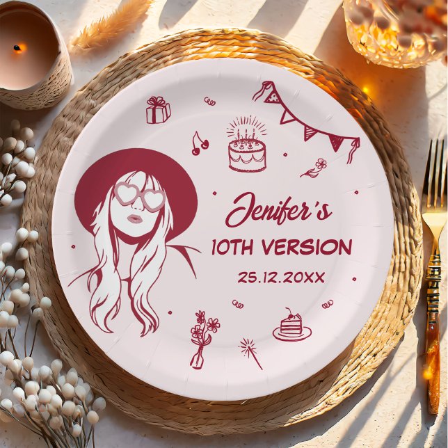 In My Birthday Era Retro Birthday Paper Plates (Creator Uploaded)