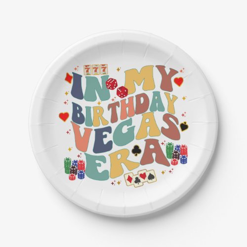 In My Birthday Vegas Era Vacation Party Travel Paper Plates