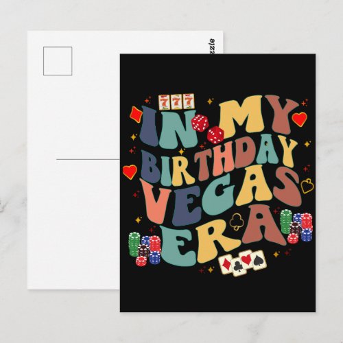 In My Birthday Vegas Era Vacation Party Travel Postcard