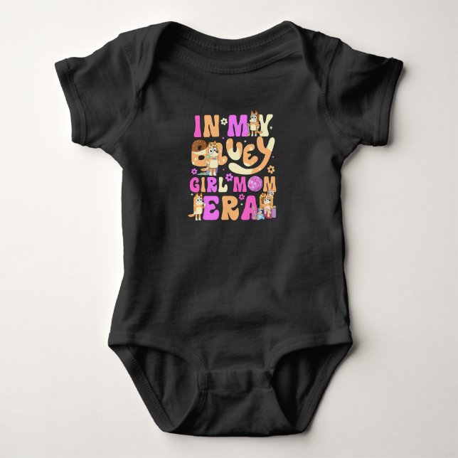 In my blue dog girl mom era, front baby bodysuit (Front)