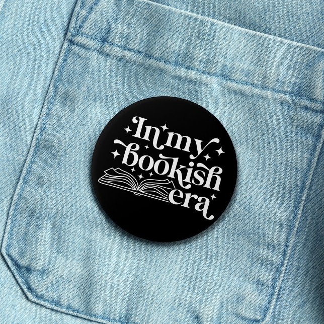 In my Bookish Era Black Button (Creator Uploaded)
