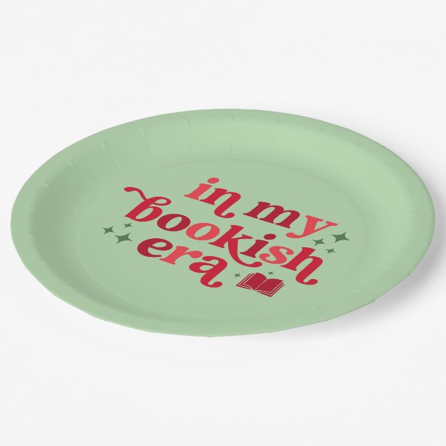 In My Bookish Era Christmas Design Paper Plates (Angled)