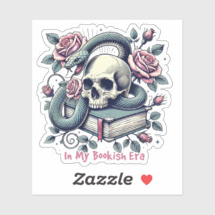 In my bookish era goth sticker