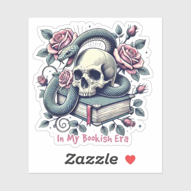 In my bookish era goth sticker (Sheet)