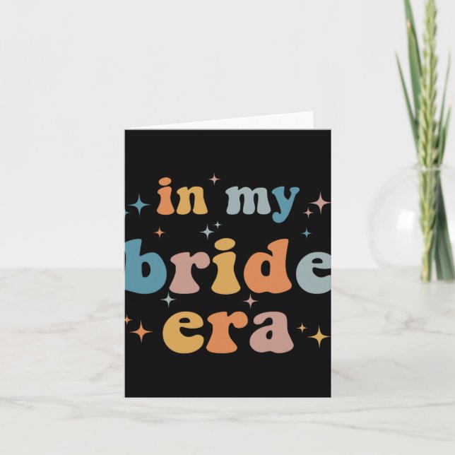 In My Bride Era Retro Bachelorette Wedding Engagem Card (Front)