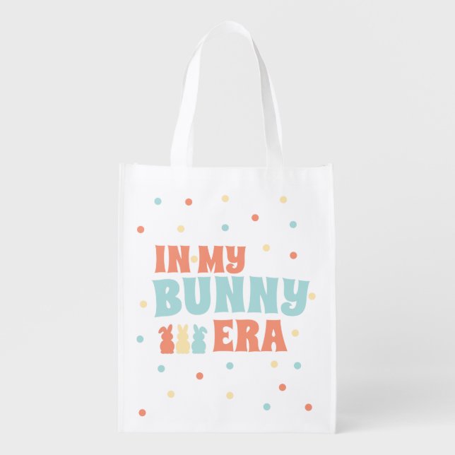 In My Bunny Era Spring Easter Grocery Bag (Front)