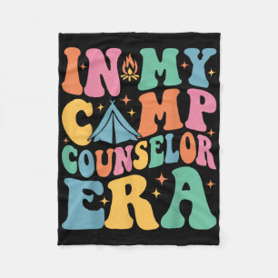In My Camp Counselor Era Groovy Summer Camp Counse Fleece Blanket