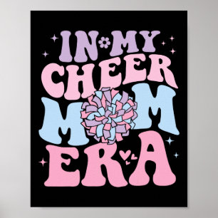 In My Cheer Mom Era Groovy Cheerleading Football M Poster