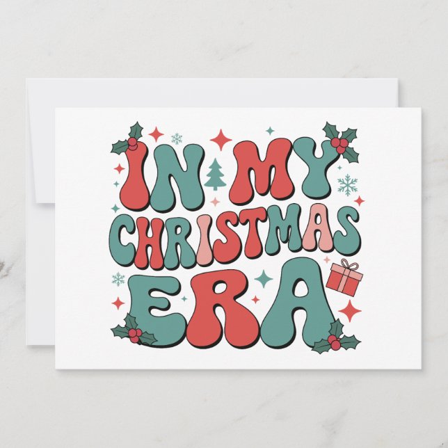 In My Christmas Era Cute Groovy Christmas Xmas Holiday Card (Front)