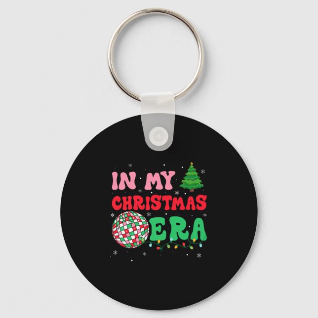 In My Christmas Era Winter Season Holiday Groovy X Keychain (Front)