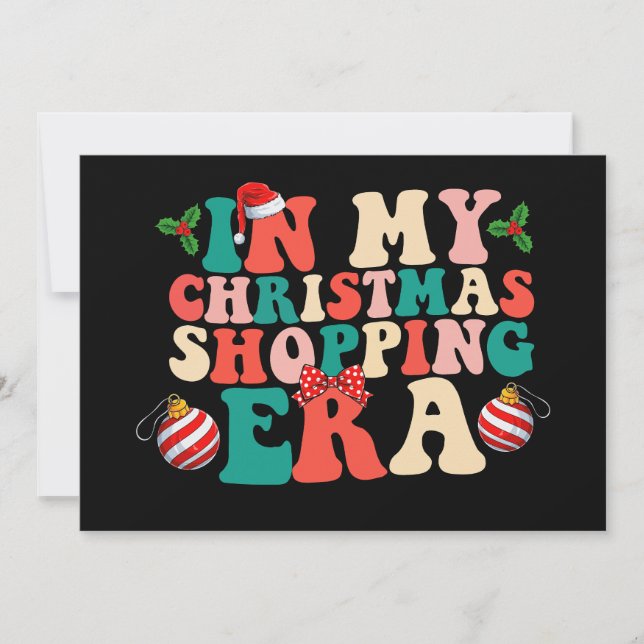 In My Christmas Shopping Era Groovy Holiday Invitation (Front)