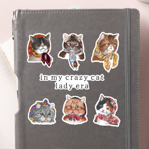 In my Crazy Cat Lady Era Funny Aesthetic Sticker