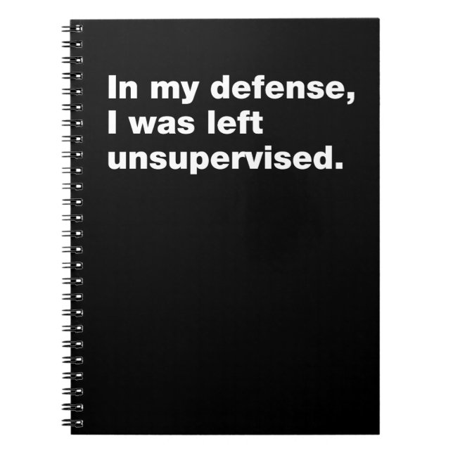In my defense, I was left unsupervised Notebook (Front)