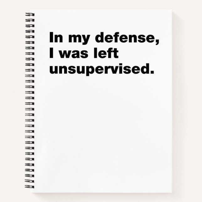 In my defense, I was left unsupervised Notebook (Front)