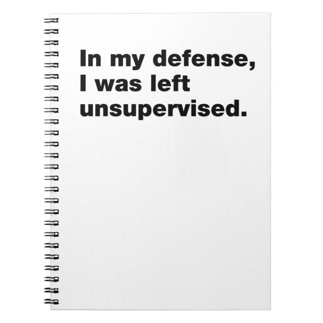 In my defense, I was left unsupervised Notebook (Front)