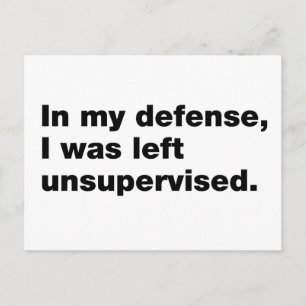 In my defense, I was left unsupervised Postcard