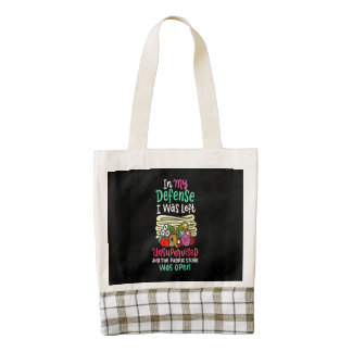 In My Defense I Was Left Unsupervised Zazzle HEART Tote Bag