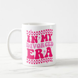 In My Divorced Era Retro Pink Checkered Women's Coffee Mug
