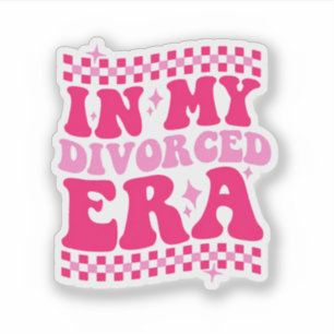 In My Divorced Era Retro Pink Checkered Women's Sticker