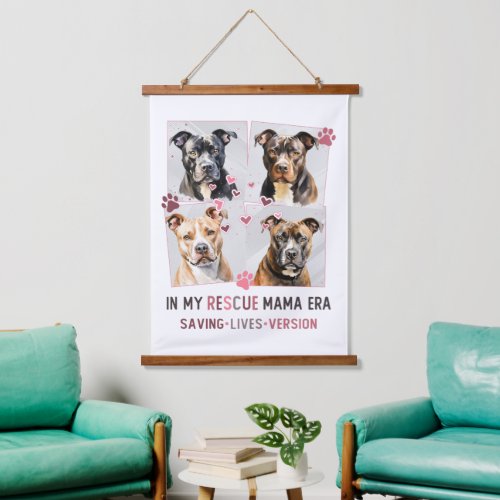 In My Dog Mom Era Pit Bull Rescue Mama Hanging Tapestry