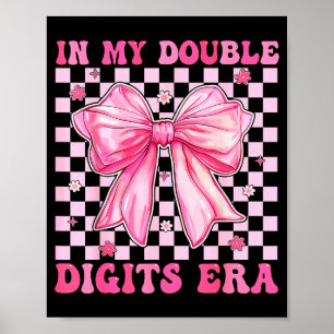 In My Double Digits Era Coquette Bow 10th Birthday Poster