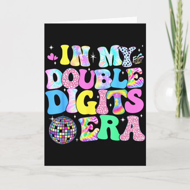 In My Double Digits Era Retro 10 Year Old 10th Bir Card (Front)