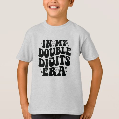 In My Double Digits Era Retro 10th Birthday Boy T_Shirt