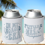 In My Engaged Era Engagement Gift Custom Fiance Can Cooler<br><div class="desc">Introducing our "In My Engaged Era" Custom Fiance Can Cooler, the perfect addition to the bride-to-be's celebration toolkit. This can cooler is a personalized engagement gift that blends style and functionality with its trendy cool wavy retro text and custom future Mrs. details. The dusty blue navy color adds a touch...</div>
