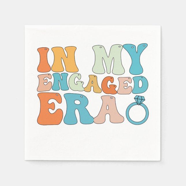 In My Engaged Era Groovy Retro Napkins (Front)
