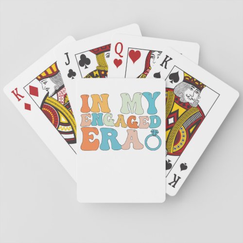 In My Engaged Era Groovy Retro Poker Cards