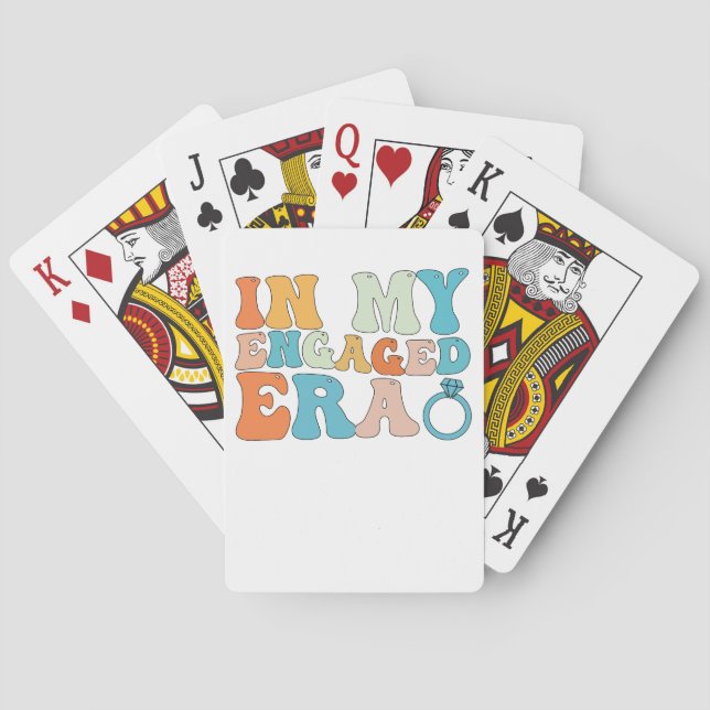 In My Engaged Era Groovy Retro Poker Cards (Back)