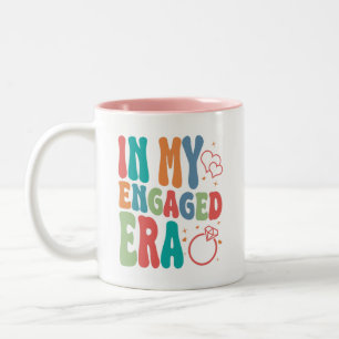 In My Engaged Era Mug, Engagement Gift Two-Tone Coffee Mug