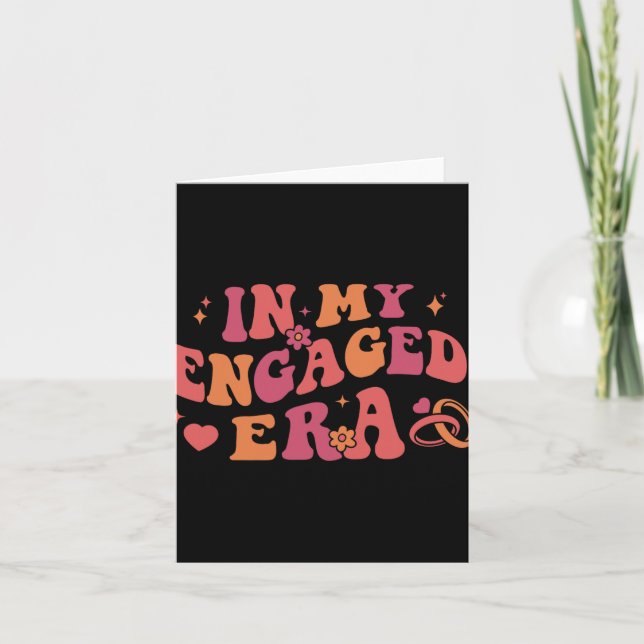 In My Engaged Era Retro Bride Bachelorette Party B Card (Front)
