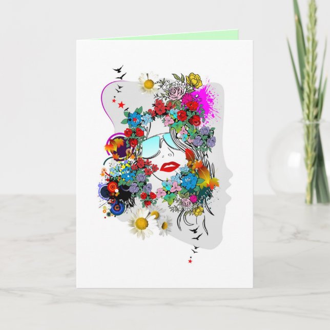 "In My Eyes" Poem Pretty Edgy Girl Greeting Card (Front)
