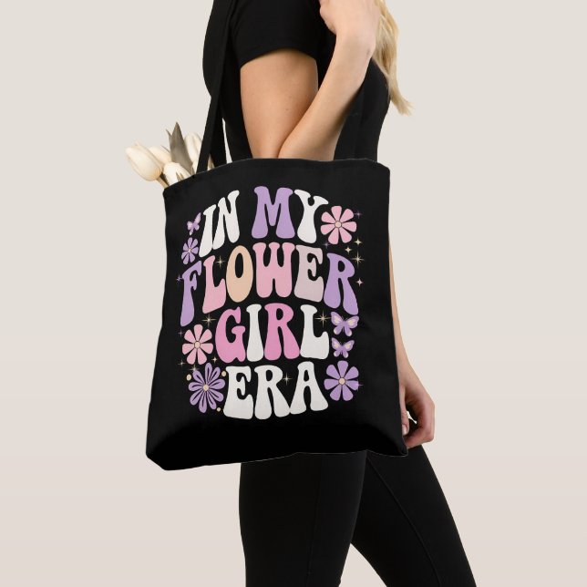 In My Flower Girl Era Retro Groovy Flower Tote Bag (Close Up)