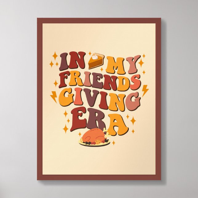 In My Friendsgiving Era Retro Framed Art (Framed Front)