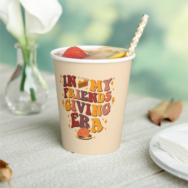 In My Friendsgiving Era Retro Paper Cups (Insitu)