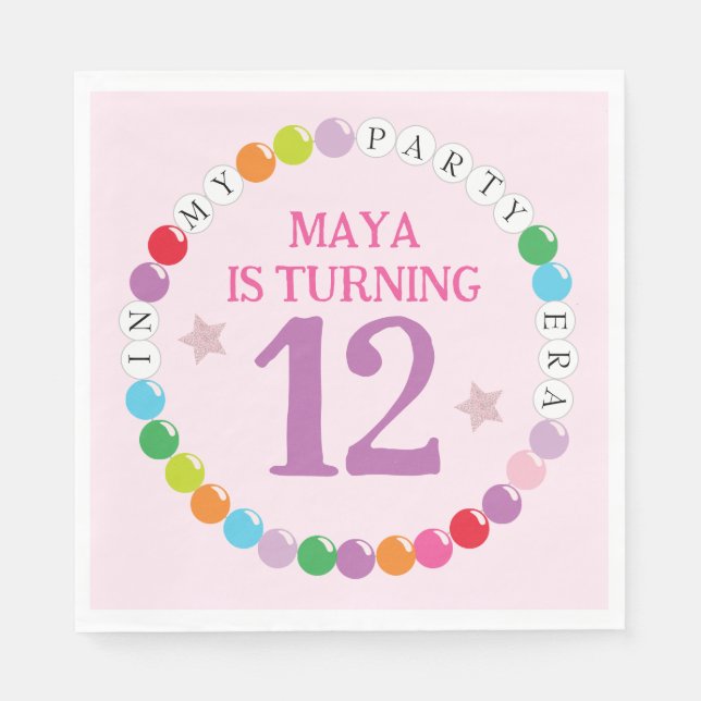 In My Friendship Bracelet Era Birthday Party Napkins (Front)