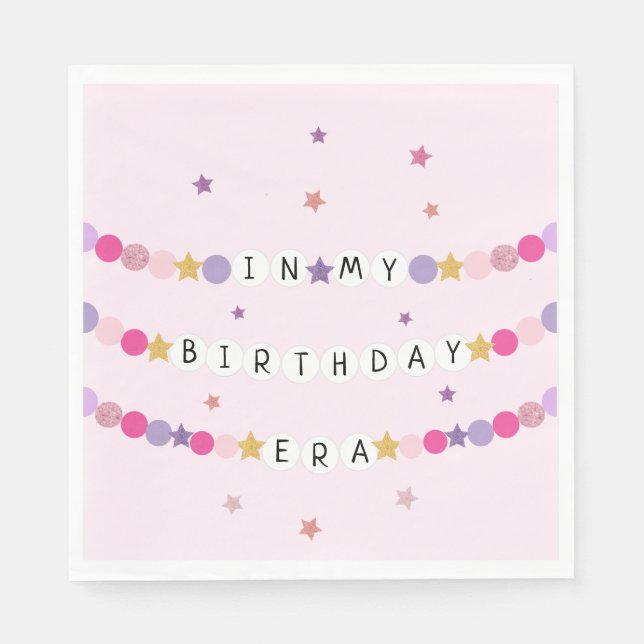 In My Friendship Bracelet Era Birthday Party Napkins (Front)