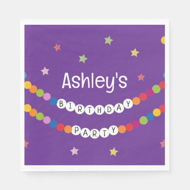 In My Friendship Bracelet Era Birthday Party Napkins (Front)