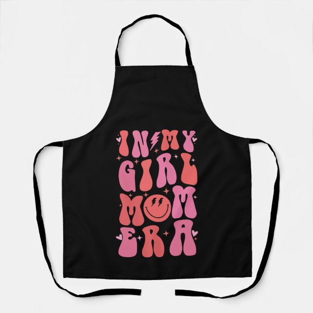 In My Girl Mom Era Retro Groovy Mother's Day  Apron (Front)