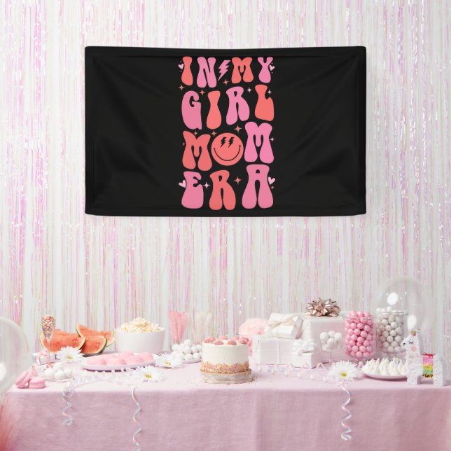 In My Girl Mom Era Retro Groovy Mother's Day  Banner (Party)
