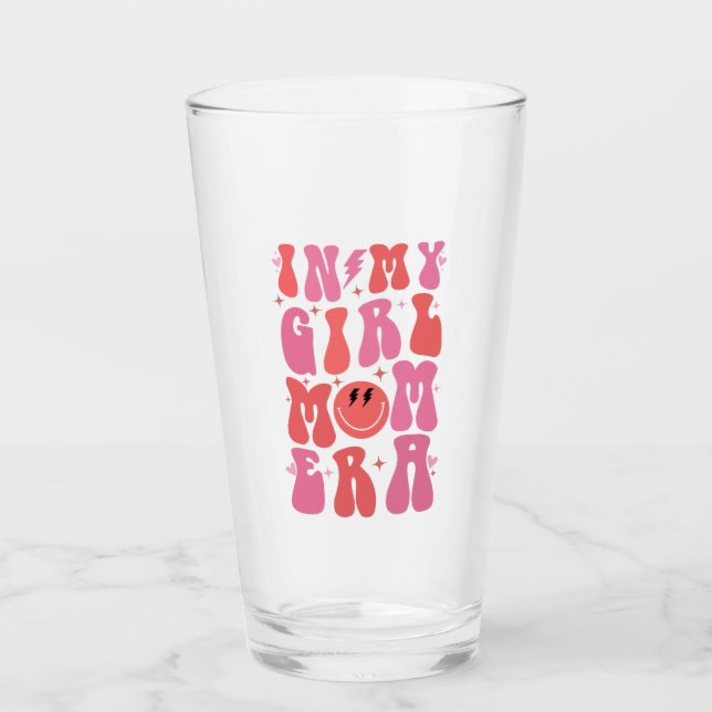 In My Girl Mom Era Retro Groovy Mother's Day  Glass (Front)