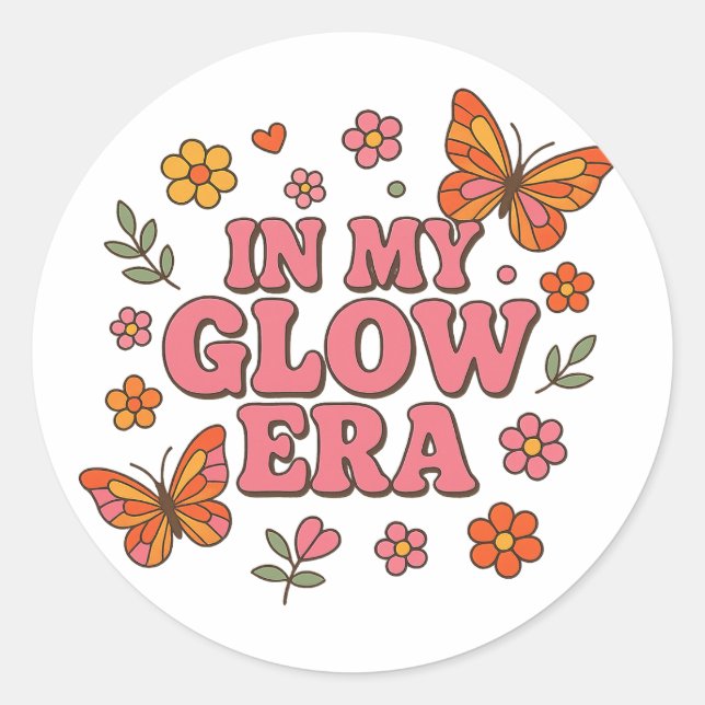  In My Glow Era Sticker – Retro Butterfly Design (Front)