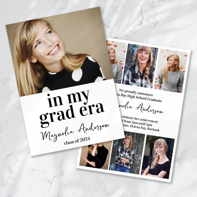 In My Grad Era Multi Photo Collage Graduation Announcement (Creator Uploaded)
