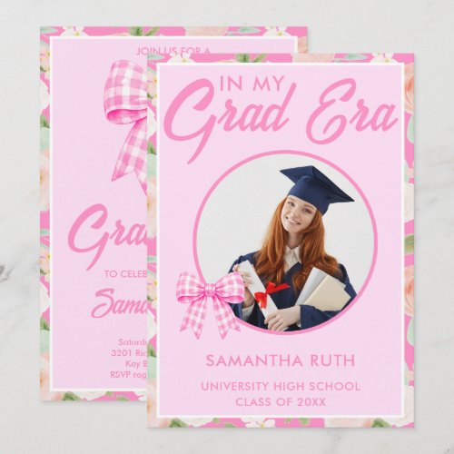 In My Grad Era Wildflower Photo Graduation Invitation
