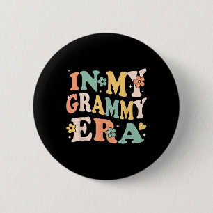 In My Grammy Era Funny Sarcastic Groovy Retro Moth Button